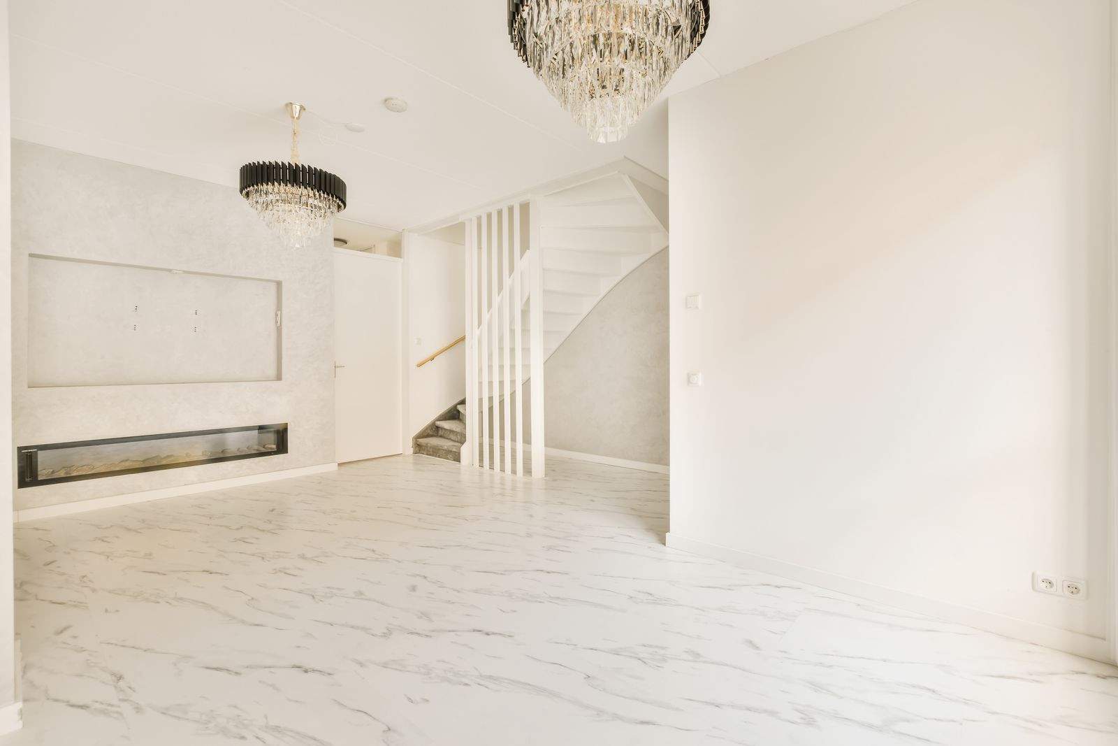 Marble Living room and Fireplace